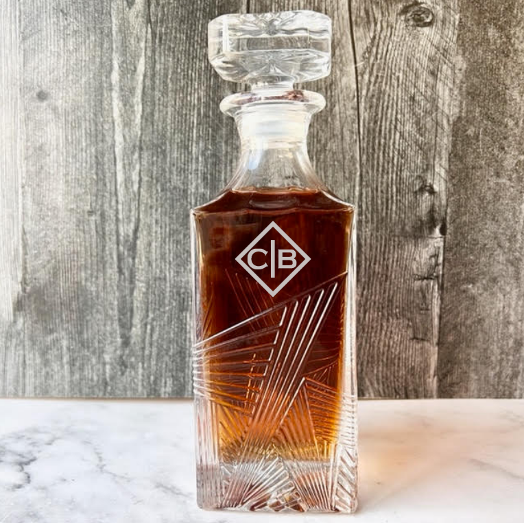 Modern Personalized Decanter with Initials