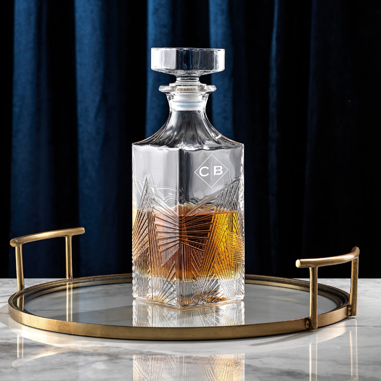 Modern Personalized Decanter with Initials