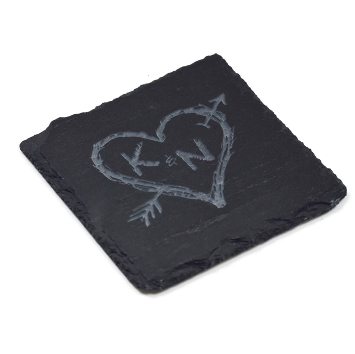 Heart And Arrow Slate Coaster