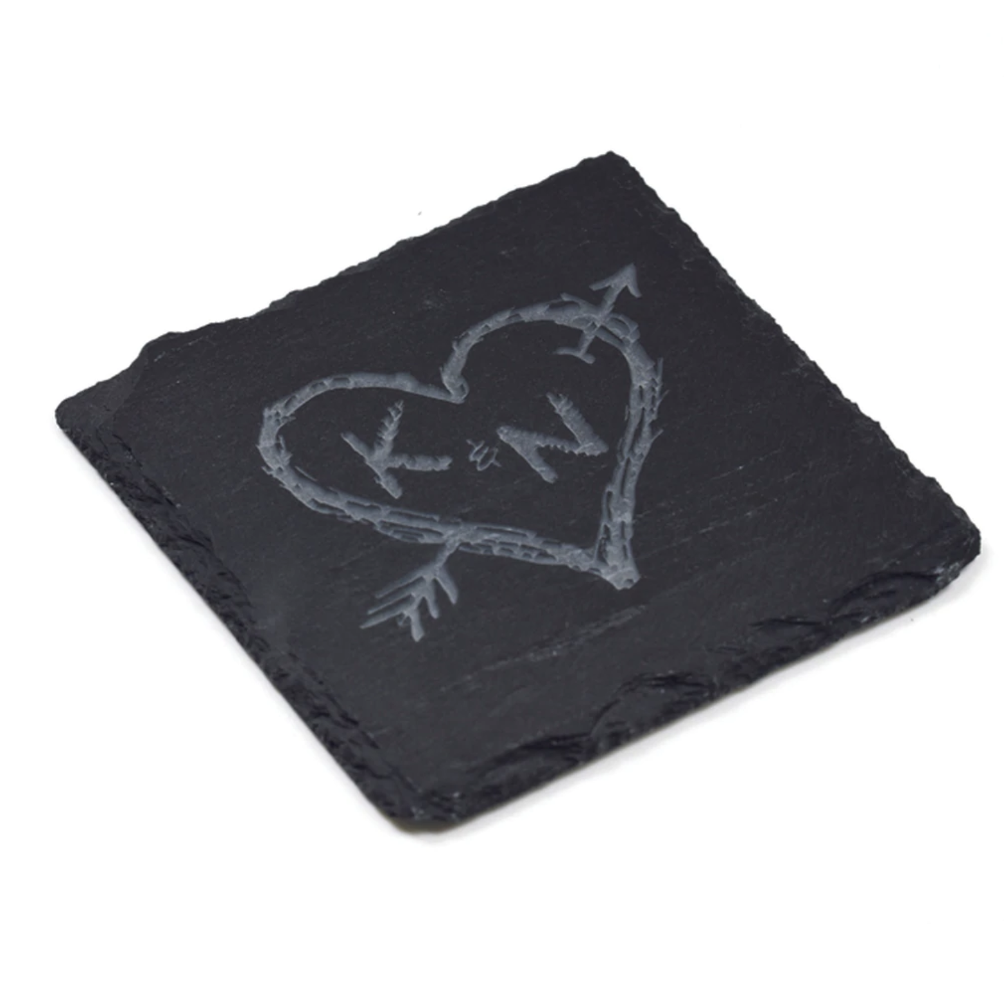 Heart And Arrow Slate Coaster
