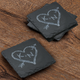 Heart And Arrow Slate Coaster