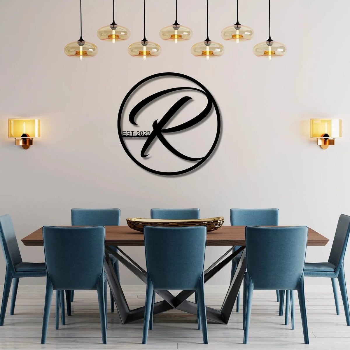 Personalized Family Name Metal Sign - Circle Design