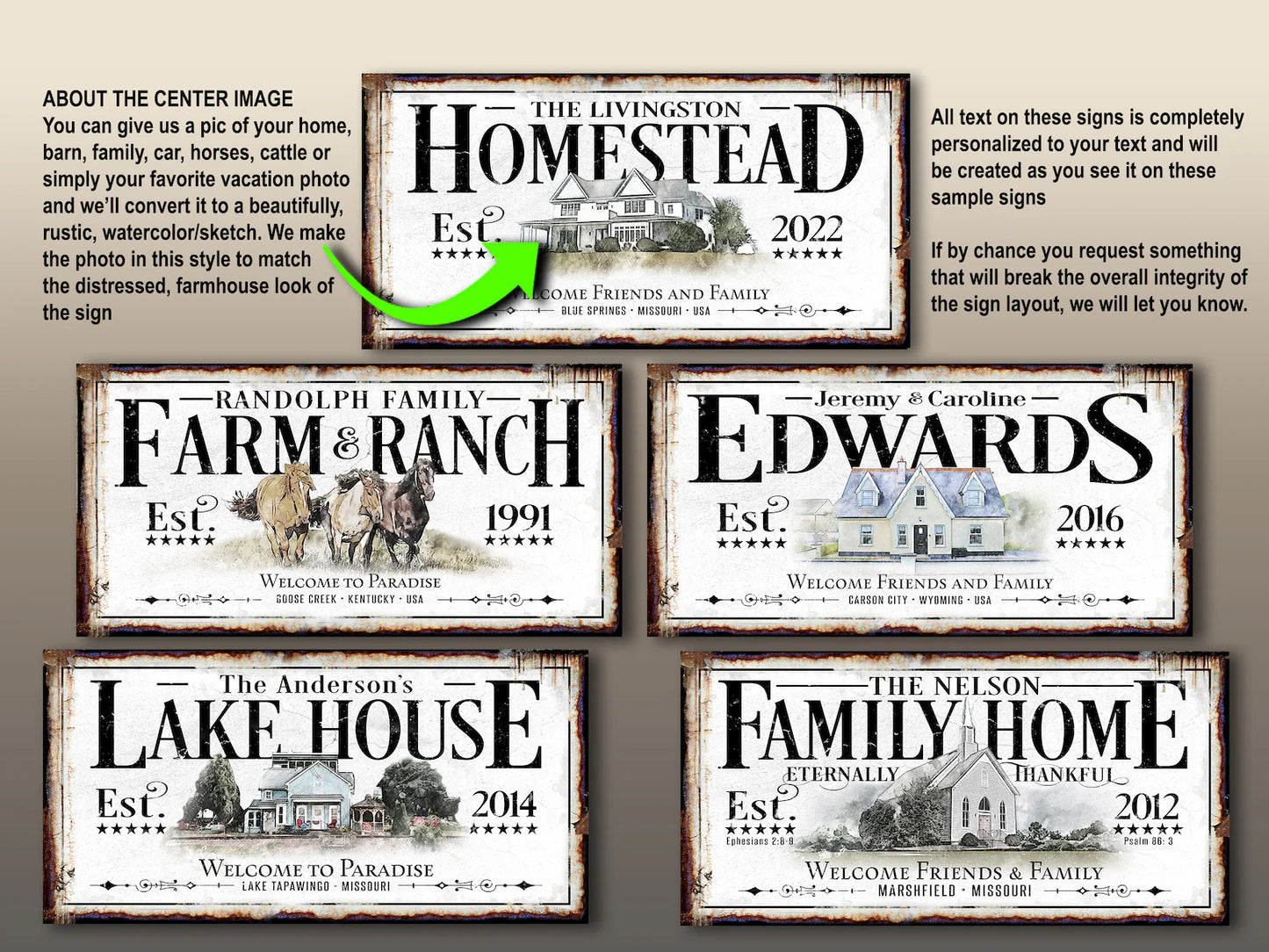 Last Name Homestead Sign