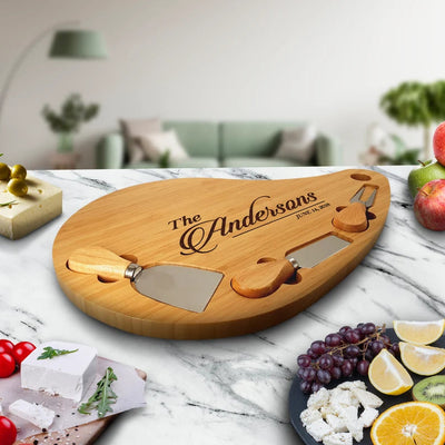 Engraved Charcuterie Board with Knives