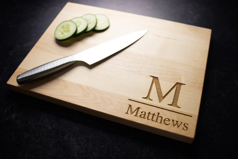 Custom Monogram Wood Cutting Board