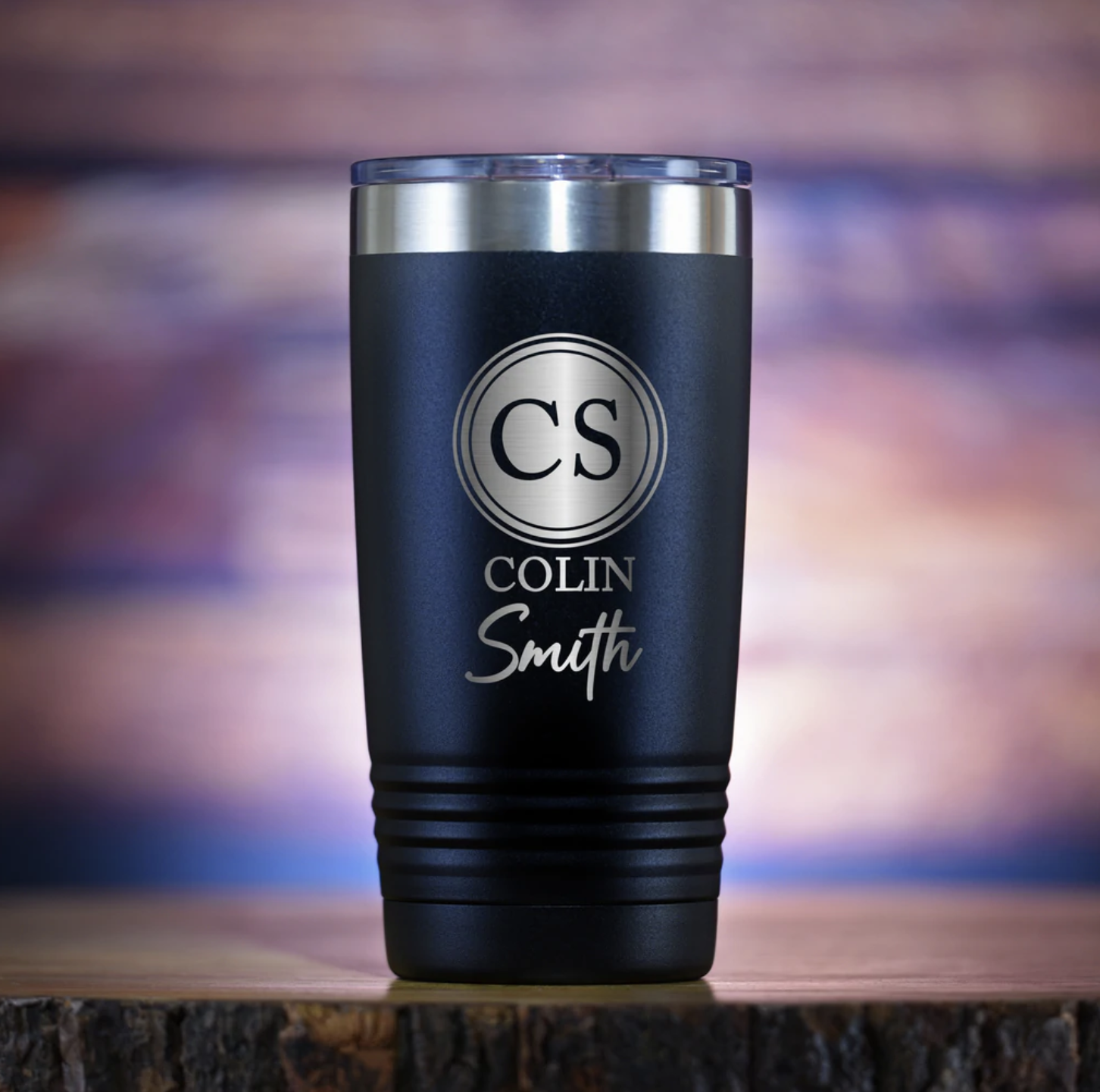 Personalized Black Tumbler - Groovy Guy Gifts