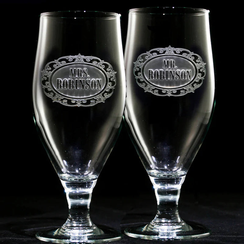 Mr. and Mrs. Personalized Goblet Set