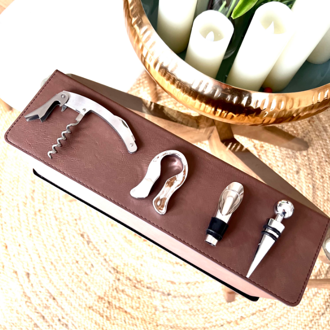 Personalized Wine Box Gift Set with Tools